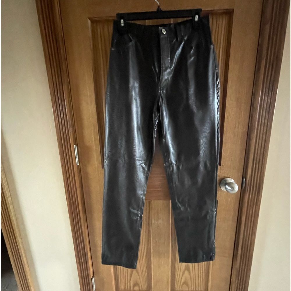 New Black Pleather size 4 Black Slacks